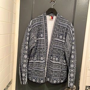 KITH Men’s Kimono Size M Navy Blue Seersucker Bandana Print